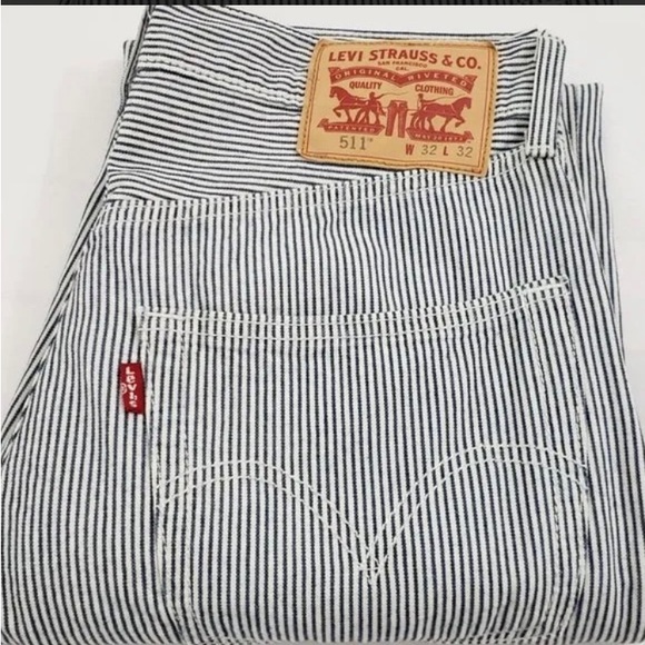 LEVIS STRIPED DENIM - Picture 1 of 9